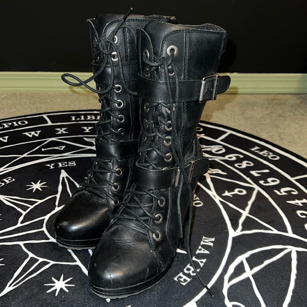 Harley-Davidson real leather high heeled boot